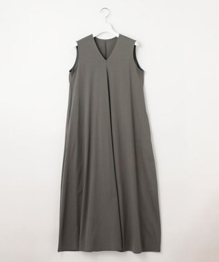 23区 【洗える】ALBINIコーコラン ノースリーブ ワンピース カーキ系