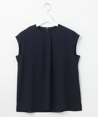 自由区 【セットアップ対応・UVカット・接触冷感・洗える】ライトストレッチ ブラウス ネイビー