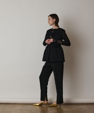 GRACE CONTINENTAL ダンボールニットジレジャケット ブラック