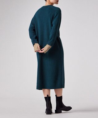 Paul Smith レイヤードディテール ニットワンピース ブルーグリーン