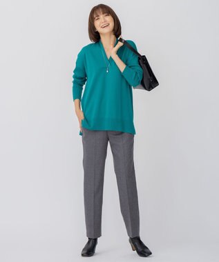 23区 【CLASSY.1月号掲載】ウールミルドストレッチ テーパードパンツ チャコール