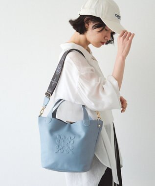 russet エンボスモノグラム2WAYミニトートバッグ(CE-1672-WEB) L.Blue