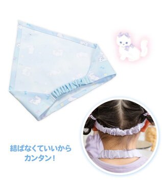 Mother garden マザーガーデン フリルエプロン 三角巾付き 130～150cm 《ふわねこ柄》 ふわねこ柄