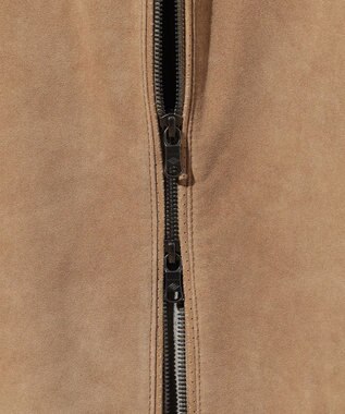 JOSEPH ABBOUD 【スプリングレザー/スウェード】ゴートスウェード シングルライダース ジャケット キャメル系