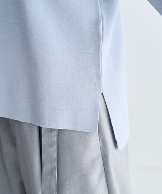 YECCA VECCA 2way襟付きレースニット Grayish Blue