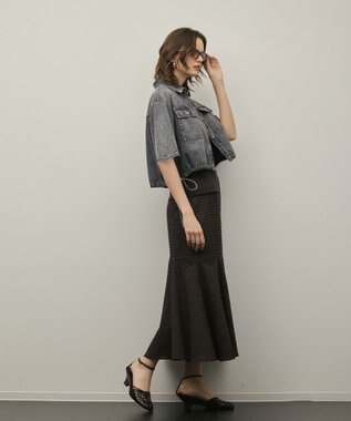 GRACE CONTINENTAL ハーフスリーブデニムシャツ グレー