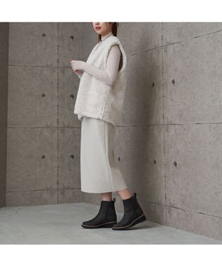 MODE ET JACOMO <carino>【レイン・スノー対応】ウエッジヒールショートブーツ グレースエード