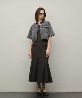 GRACE CONTINENTAL ハーフスリーブデニムシャツ グレー