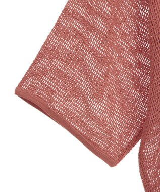 Green Parks 七分袖コットンメッシュラグラントップス Orange