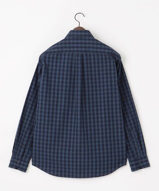 JOSEPH ABBOUD 【綿100％】メランジギンガムチェック シャツ ネイビー系4