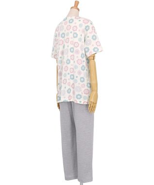 Wing パジャマ 綿100%(本体) 天竺素材 5分袖 半袖 長ズボン レディース EP8045 ウイング／ワコール ピンク