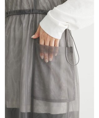 Green Parks ・ＥＬＥＮＣＡＲＥ　ＤＵＥ　チュールドロストキャミワンピ Charcoal Gray