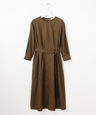 自由区 デニムライクツイル ワンピース ブラウン