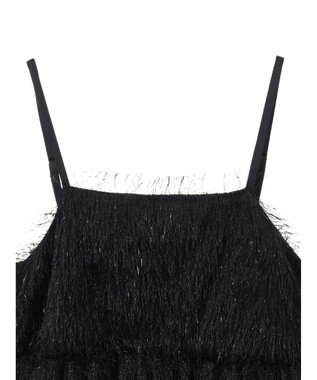 Green Parks ラメフリンジカットキャミソールビスチェ Black