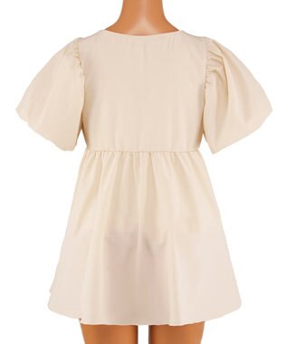 San-ai Resort（三愛水着楽園） 【UPF50＋】　パフスリーブキュロット3点セット　9M・11L　【San-ai Resort（サンアイリゾート）】 ベージュ×ブラック