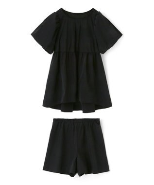 San-ai Resort（三愛水着楽園） 【UPF50＋】　パフスリーブキュロット3点セット　9M・11L　【San-ai Resort（サンアイリゾート）】 ブラック