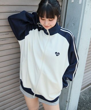 WEGO 【ユニセックスITEM/MLサイズ展開】ラグランライントラックジャケット ブルーその他