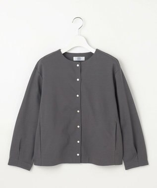 J.PRESS LADIES L グログランジャージー カーディガン スレート系