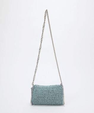 TOPKAPI 【TREASURE TOPKAPI】フラワーモチーフ チェーン ショルダーバッグ ブルーグレー