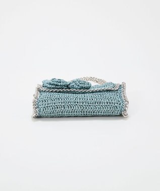 TOPKAPI 【TREASURE TOPKAPI】フラワーモチーフ チェーン ショルダーバッグ ブルーグレー