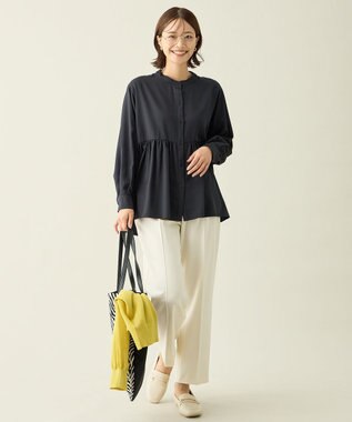 ANY L エニィファンクションペプラムブラウス スレート