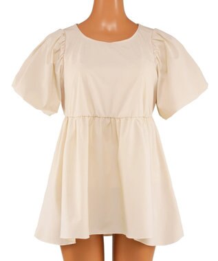 San-ai Resort（三愛水着楽園） 【UPF50＋】　パフスリーブキュロット3点セット　9M・11L　【San-ai Resort（サンアイリゾート）】 ベージュ×ブラック