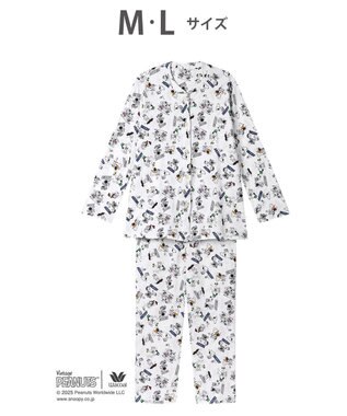 WACOAL ワコール_リラックス＆スリープ パジャマ 長袖 長ズボン 綿100%(本体) PEANUTS スヌーピー レディース FDX553 /ワコール