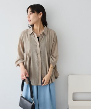 CRAFT STANDARD BOUTIQUE ヴィンテージボイルタックフレアシャツ Light Beige