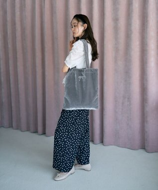 earth music&ecology 【WEB限定】ベロアトートバッグ Gray