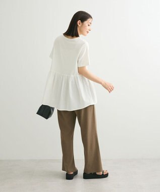 Green Parks ・ｓｗｉｎｇ　ｂｙ　リブカットソーイージーパンツ Khaki