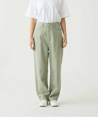 caqu color linen ankle boys アンクル丈ボーイフィットリネンデニム olive