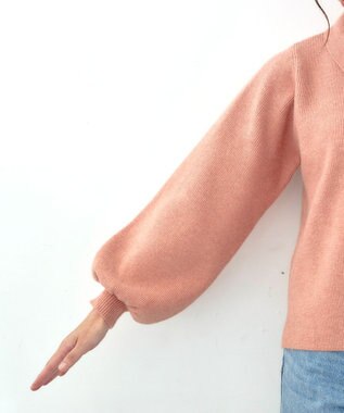 Tiaclasse L 【洗える】衿付きパフ袖ニット ピンク