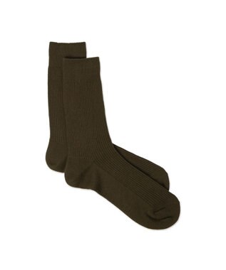 WEGO リブ無地ソックス（R） カーキ