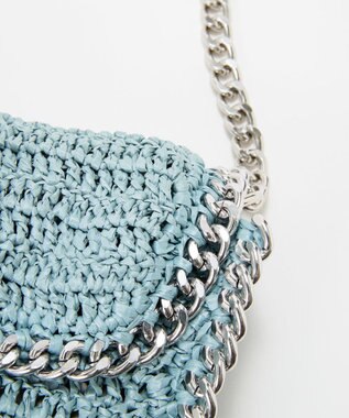 TOPKAPI 【TREASURE TOPKAPI】フラワーモチーフ チェーン ショルダーバッグ ブルーグレー