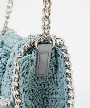 TOPKAPI 【TREASURE TOPKAPI】フラワーモチーフ チェーン ショルダーバッグ ブルーグレー