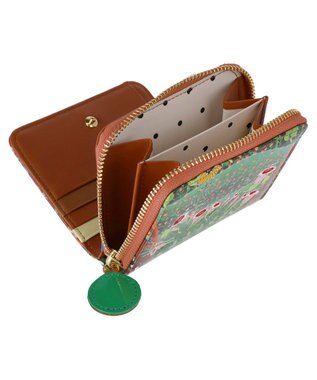 tsumori chisato CARRY ガーデンゴルフクラブ ラウンドファスナー 2つ折り財布 ブラウン