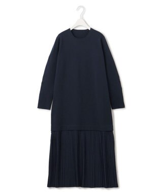 ICB 【洗える】リサイクルポリエステルハイゲージ ドッキングワンピース ネイビー系