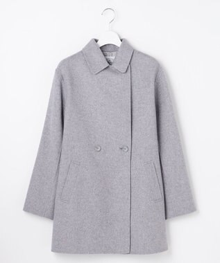 J.PRESS LADIES L ウールナイロンリバー テーラード コート ライトグレー系