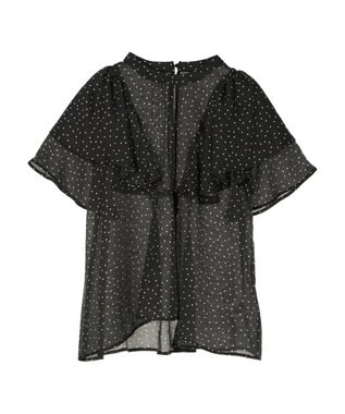 AMERICAN HOLIC 接触冷感シアーフリルブラウス Dot