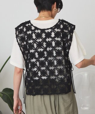 AMERICAN HOLIC 【選べる丈】アートレースベスト Black