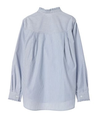 earth music&ecology スタンドフリルシャツ Stripe