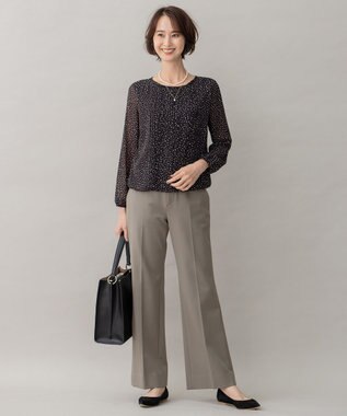 自由区 【裏起毛/撥水加工】TRギャバ ストレートパンツ カーキ系