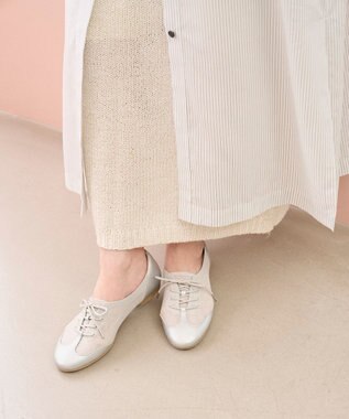 steppi シースルーダービー シューズ シルバーラメ