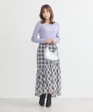 earth music&ecology イレヘムチェックスカート Check Black