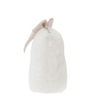 Maison de FLEUR パールリボンファーポーチ Off White