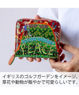 tsumori chisato CARRY ガーデンゴルフクラブ ラウンドファスナー 2つ折り財布 ブラウン