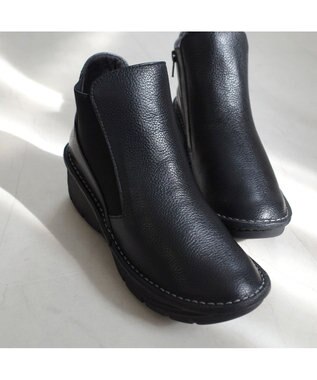 Pointer 本革超軽量サイドゴアショートブーツ ブラック