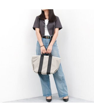 UNBILLION カシュカシュ cachecache / ナイロンツイル2wayテープトート グレー