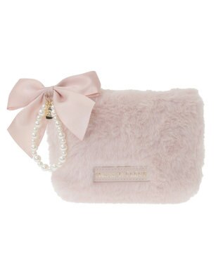 Maison de FLEUR パールリボンファーポーチ Pink