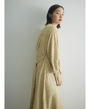 Green Parks armonia．スクエアドットプリントタックワンピース Yellow